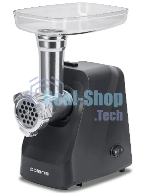 Мясорубка электрическая Polaris PMG 1855 RUS черный, 1800 Вт, 2.0 кг/мин, реверс, защита от перегрузки, насадки - 7
