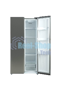 Холодильник Бирюса SBS 400 I нержавеющая сталь двухкамерный 232/168 л морозилка слева, No Frost, Side-by-side