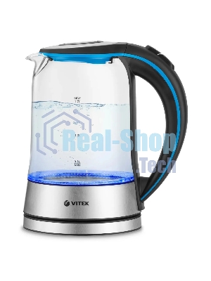 Чайник электрический Vitek VT-7028 1.7л. 2200Вт прозрачный корпус: стекло