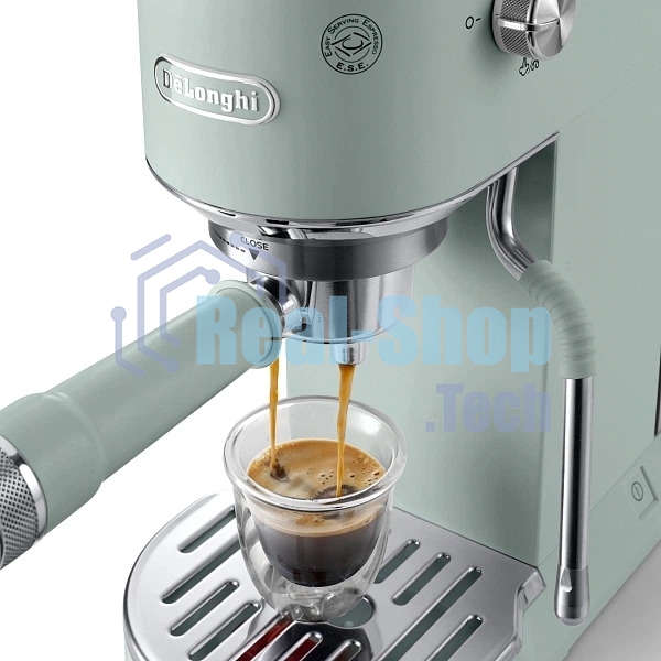 Кофеварка рожковая Delonghi EC890.GR зеленый, молотый, 1,1 л, 1450 Вт, 15 бар