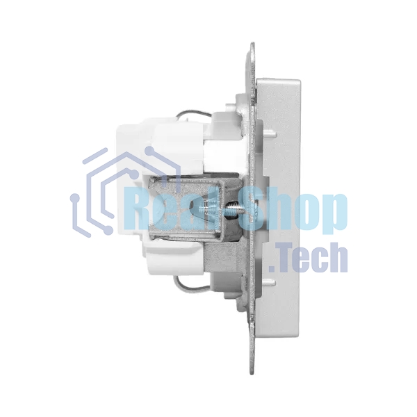 Механизм розетки EKF UP1-SOA-110 16А, с заземлением, без шторок, алюминий Эпика