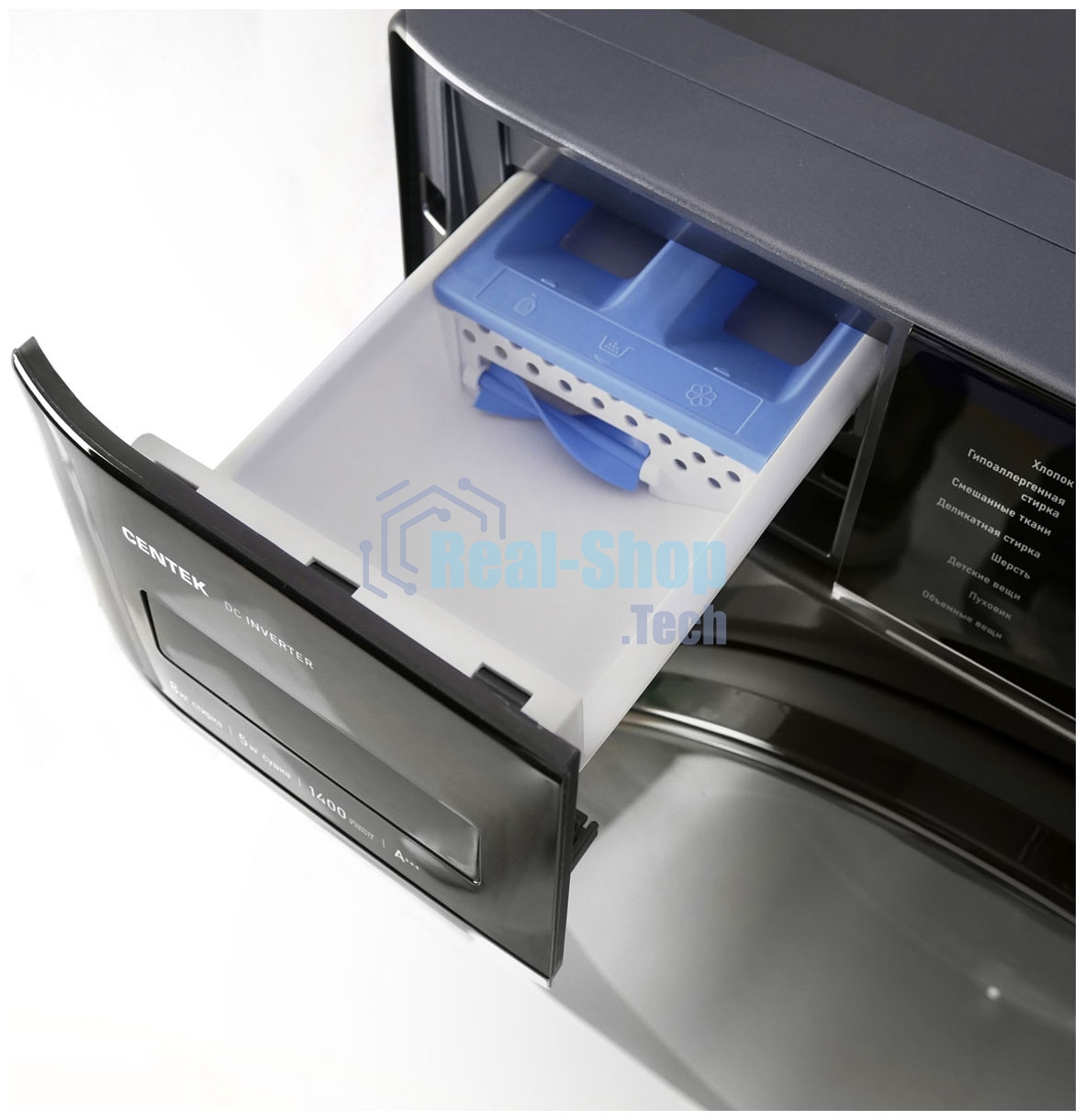 Стиральная машина Centek CT-1956 серый, загрузка фронтальная 8/5 кг (стирка/сушка), 1400 об/мин., класс А+++