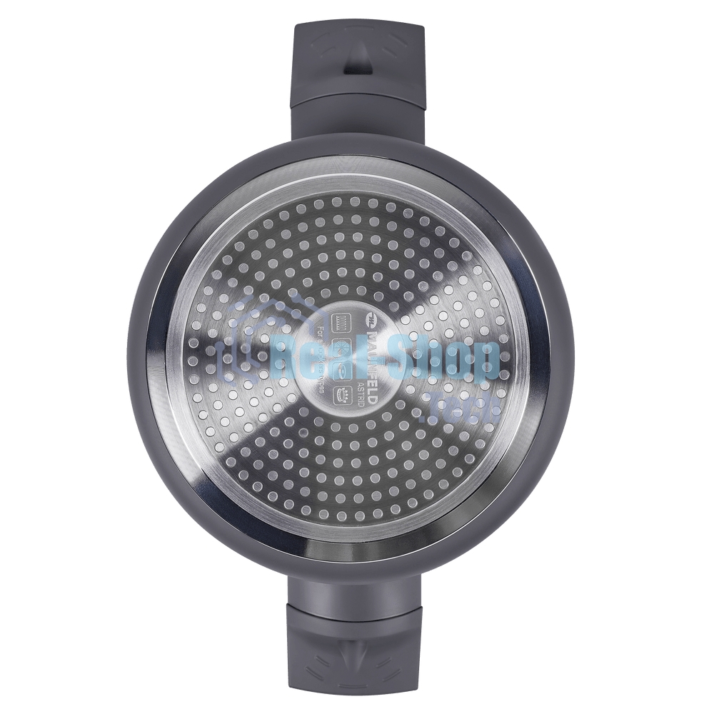 Кастрюля Maunfeld ASTRID MF24ASTR1CR из кованого алюминия со стеклянной крышкой, 24 см, 4.6 л