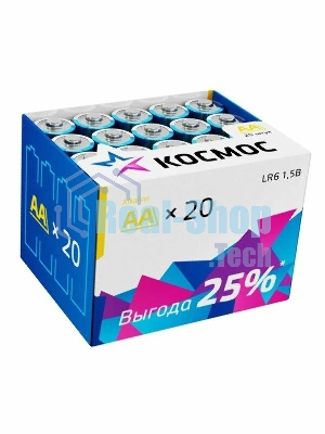 Элемент питания LR6 (AA) 1.5V Alkaline 20BOX Космос