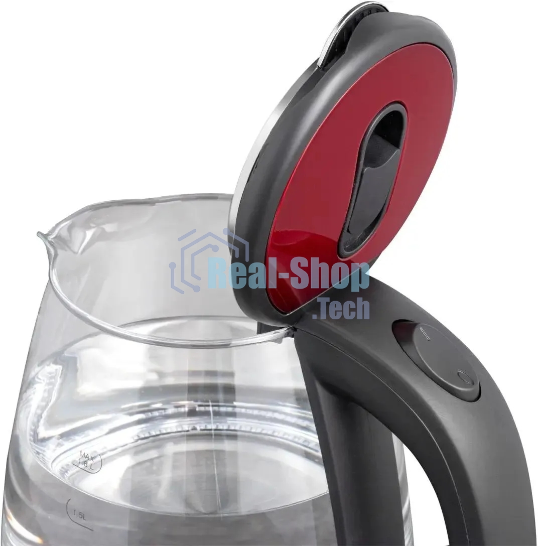 Чайник электрический Scarlett SC-EK27G65 красный/черный, 1800 Вт, 1.8 л