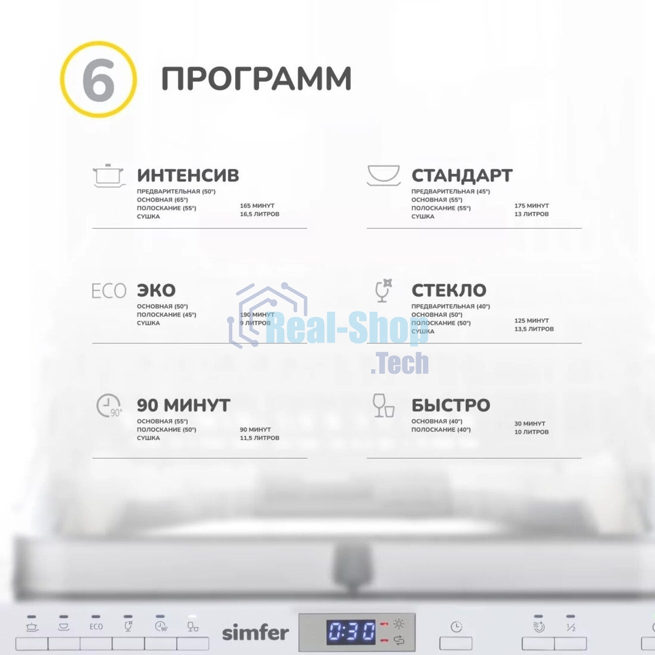 Встраиваемая посудомоечная машина Simfer DGB4601 белый/серый