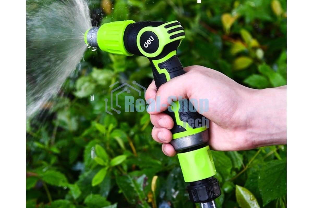 Пистолет-распылитель поливочный бескурковый Deli DL8072 3 режима распыления, диаметр шланга 3/4