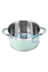 Кастрюля Lara LR02-543 MINT 22x12 см, 4,4 л, носик, индукционное дно, крышка с бортом, полипропилен, силикон, нержавеющая сталь