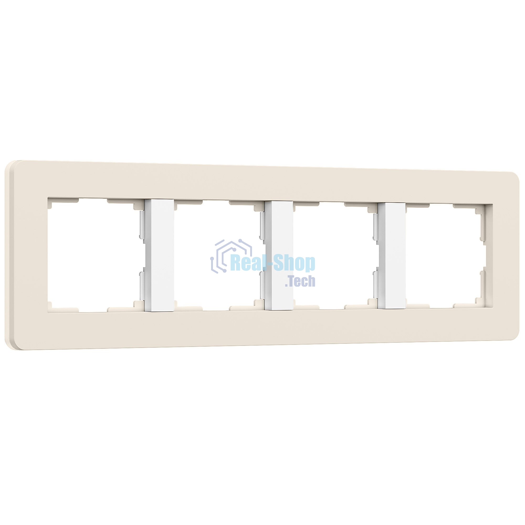 Рамка на 4 поста WERKEL Split (айвори/белый, soft-touch) W0043066
