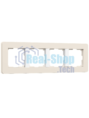Рамка на 4 поста WERKEL Split (айвори/белый, soft-touch) W0043066