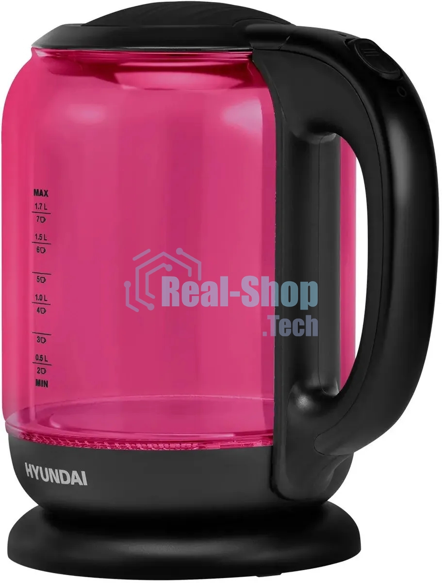 Чайник электрический Hyundai HYK-G4808 1.8л. 2200Вт малиновый/черный (корпус: стекло)