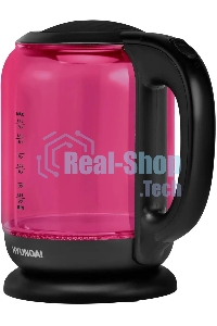 Чайник электрический Hyundai HYK-G4808 1.8л. 2200Вт малиновый/черный (корпус: стекло)