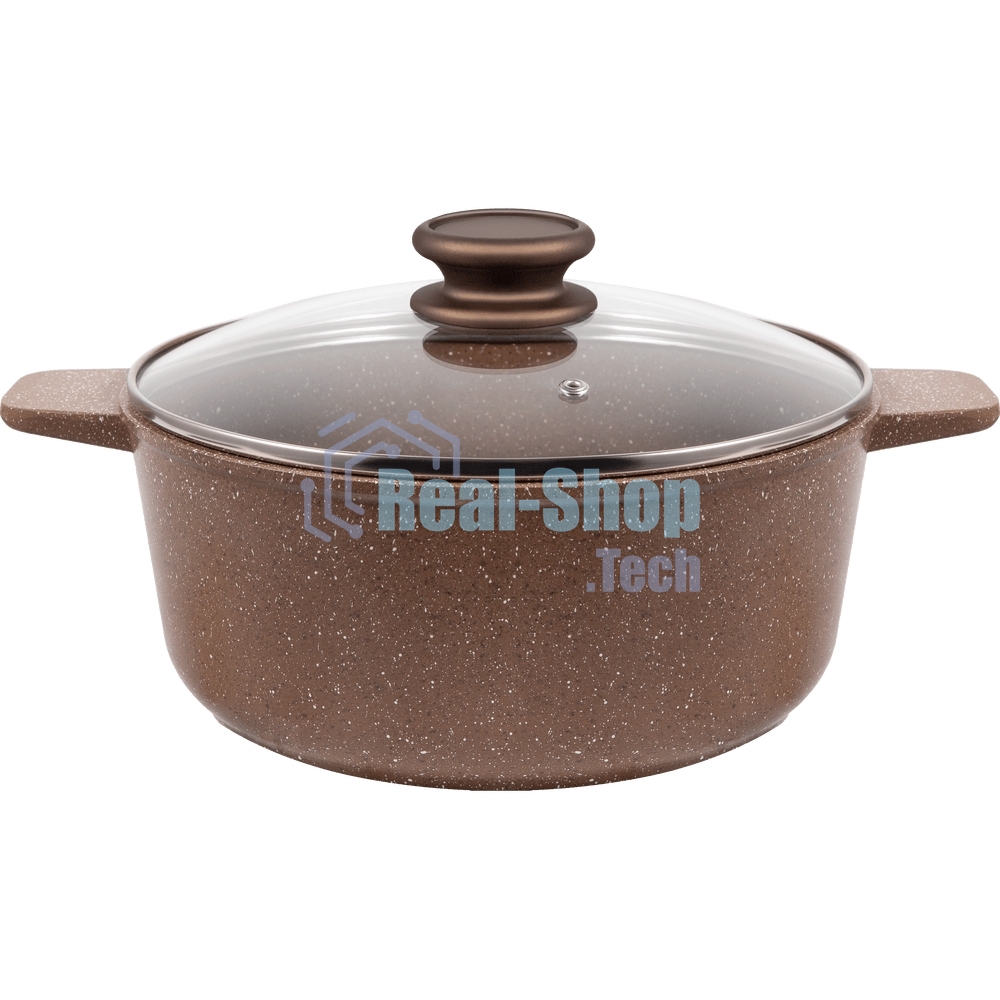 Кастрюля Maunfeld CARMEL MF24CRM01CR, 24 см, 4 л из литого алюминия со стеклянной крышкой