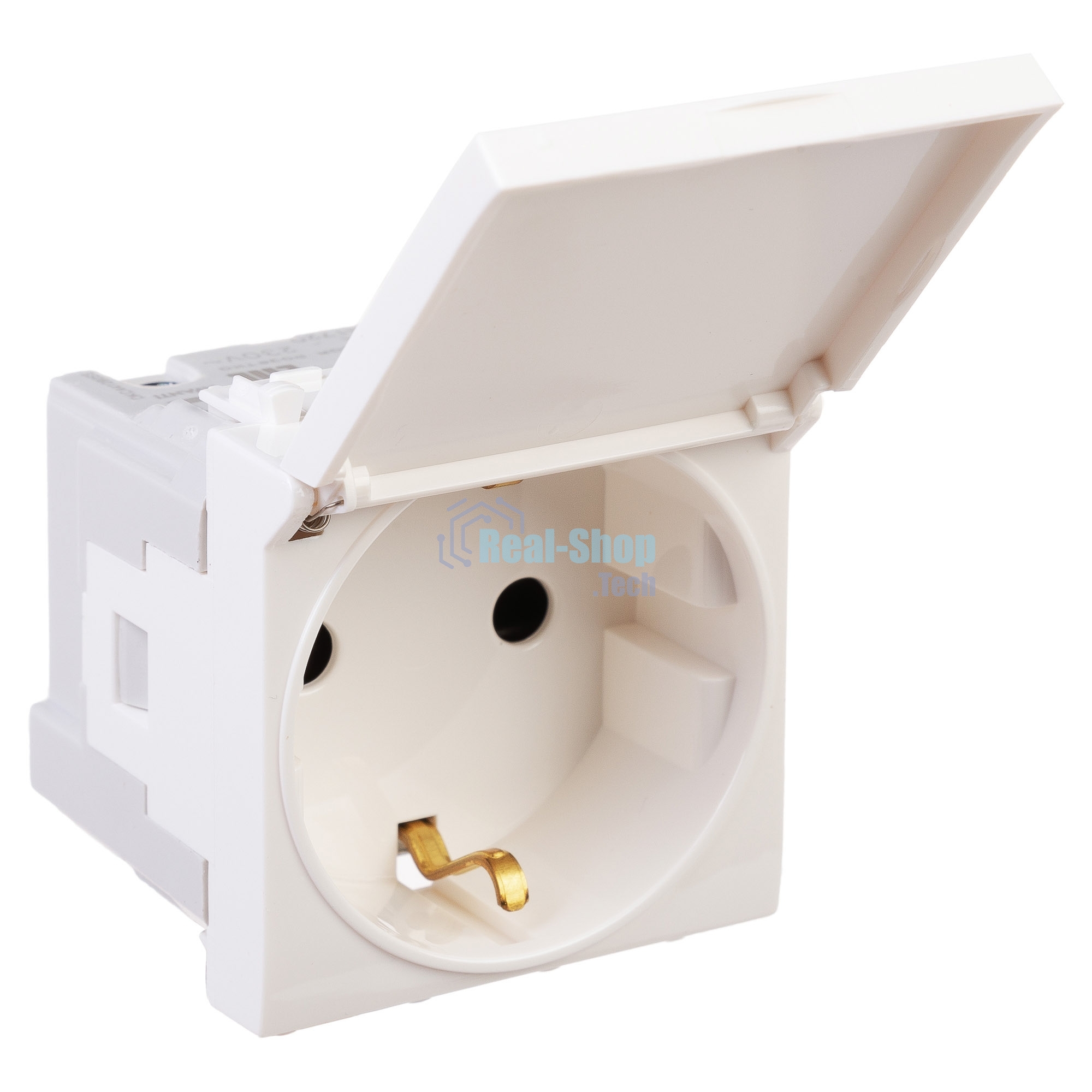 Розетка с крышкой модульная DKC 4400012 2P+E, с з/ш, 