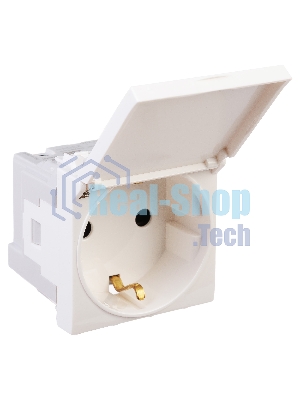 Розетка с крышкой модульная DKC 4400012 2P+E, с з/ш, 