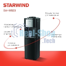 Кулер Starwind SW-1115EB напольный электронный черный