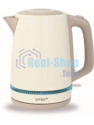 Чайник электрический Vitek VT-WK1066 1.7л. 2200Вт бежевый/коричневый корпус: металл/пластик