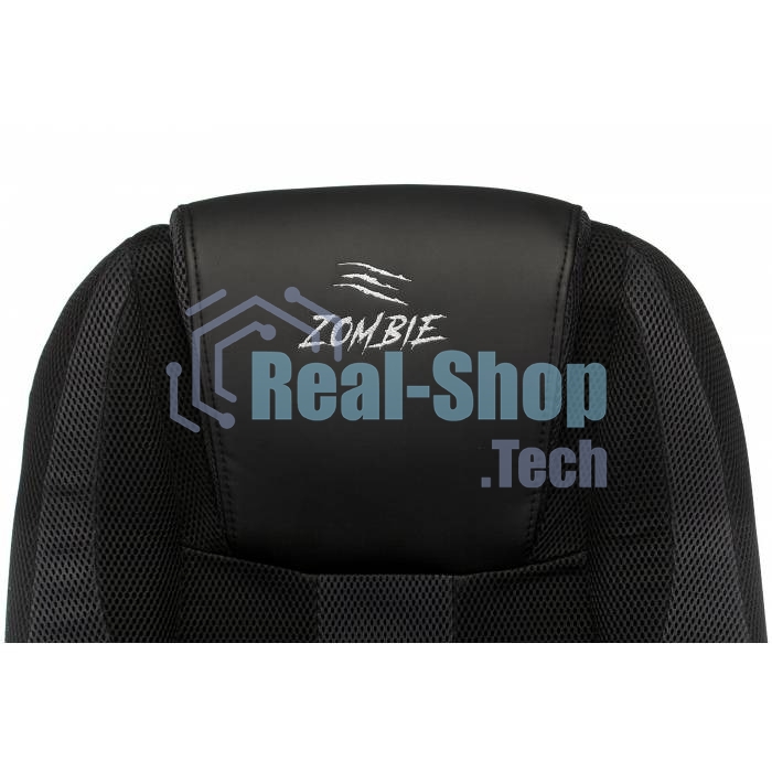 Кресло игровое Бюрократ Zombie 9 черный/серый, искусст.кожа/ткань, крестовина пластик