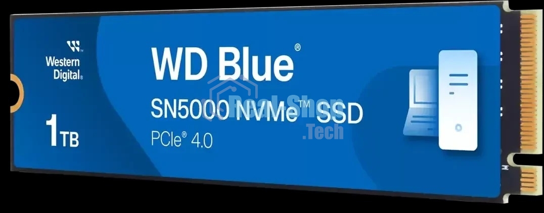 Накопитель SSD Western Digital WD Blue SN5000, 1Tb, PCIe 4.0 x4, M.2 2280, NVMe, R/W 5150/4900