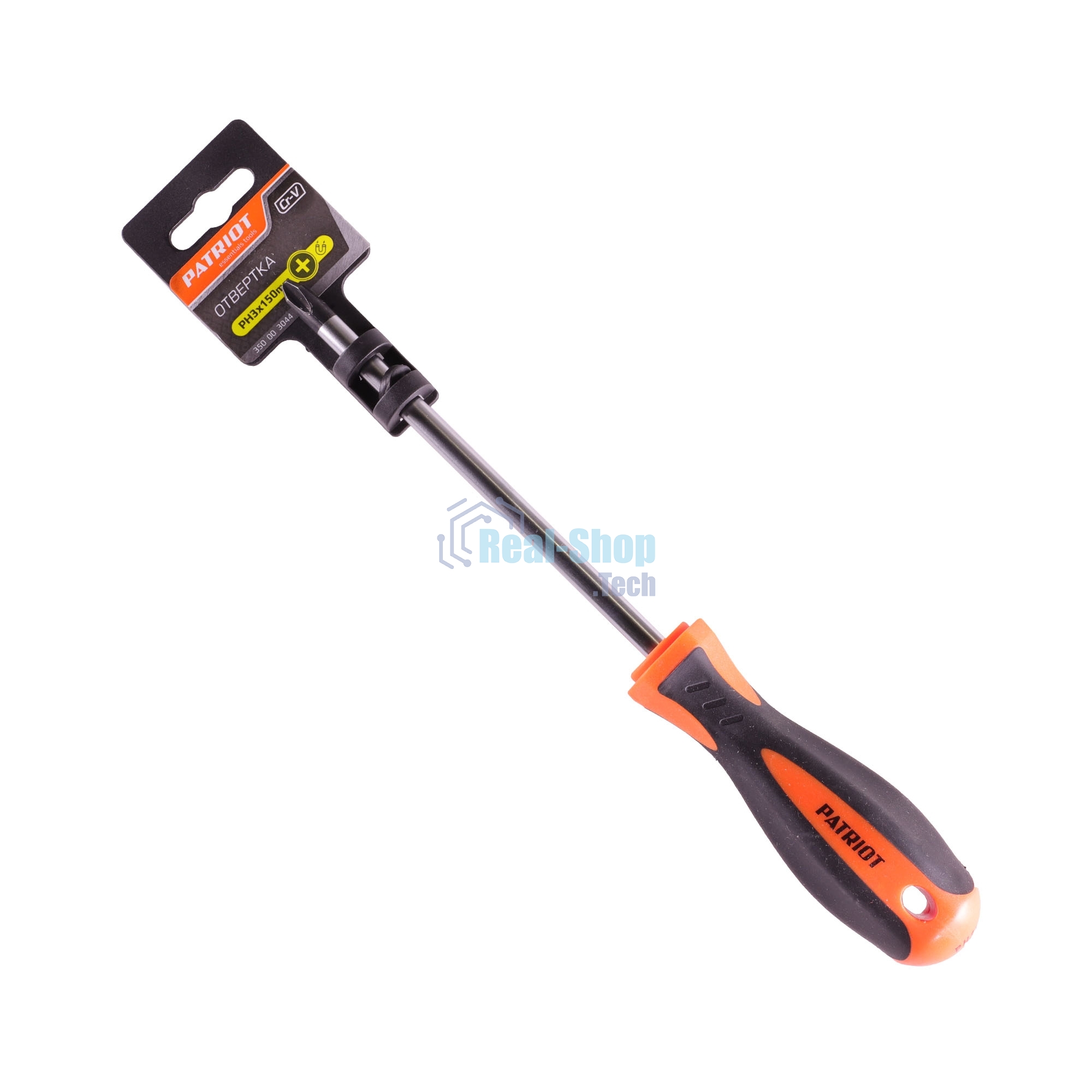 Отвертка Patriot PH3x150, CR-V, магнитная, двухкомпонентная рукоятка