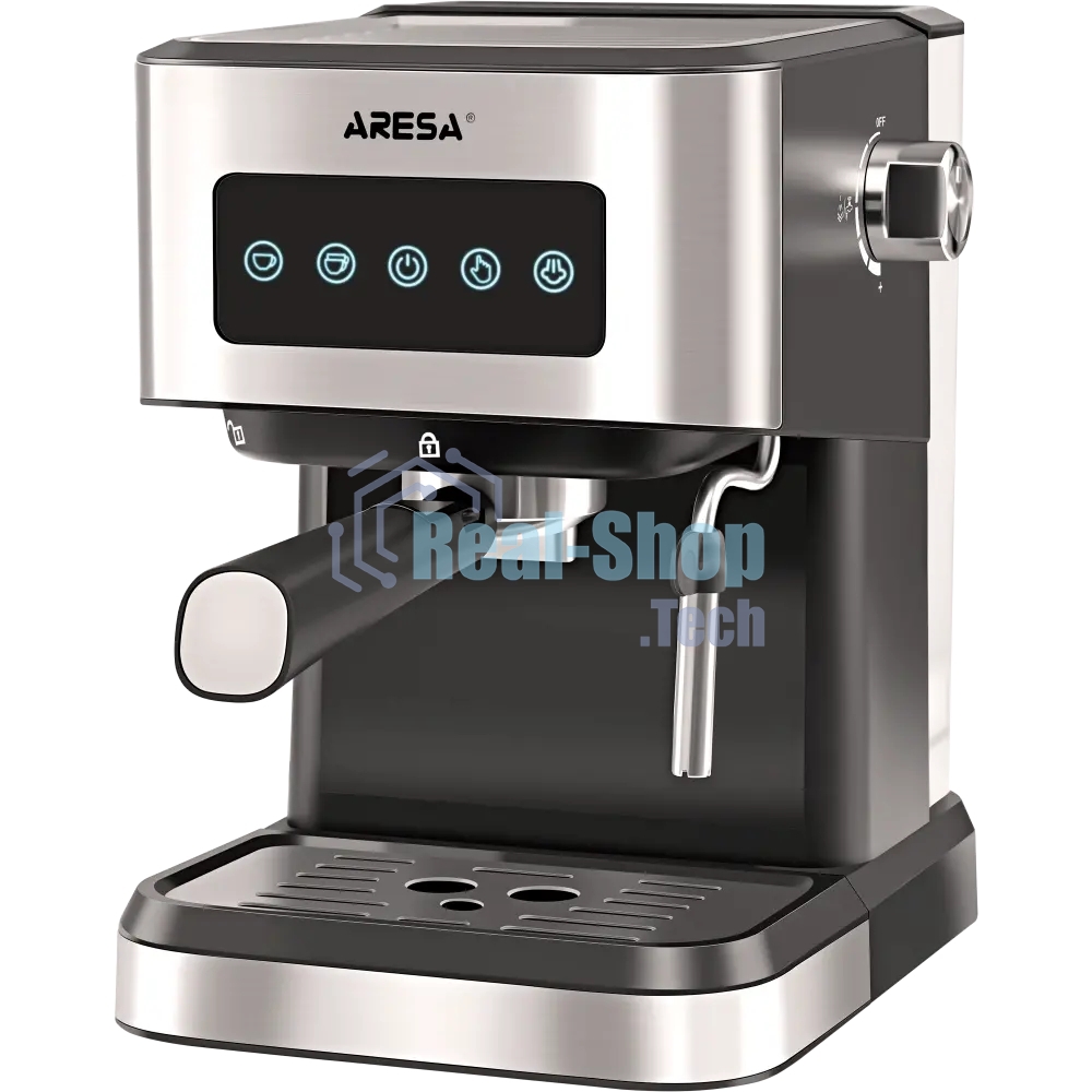 Кофеварка рожковая ARESA AR-1612 черный, исп. кофе - молотый, 1,5 л, 1100 Вт, 15 бар