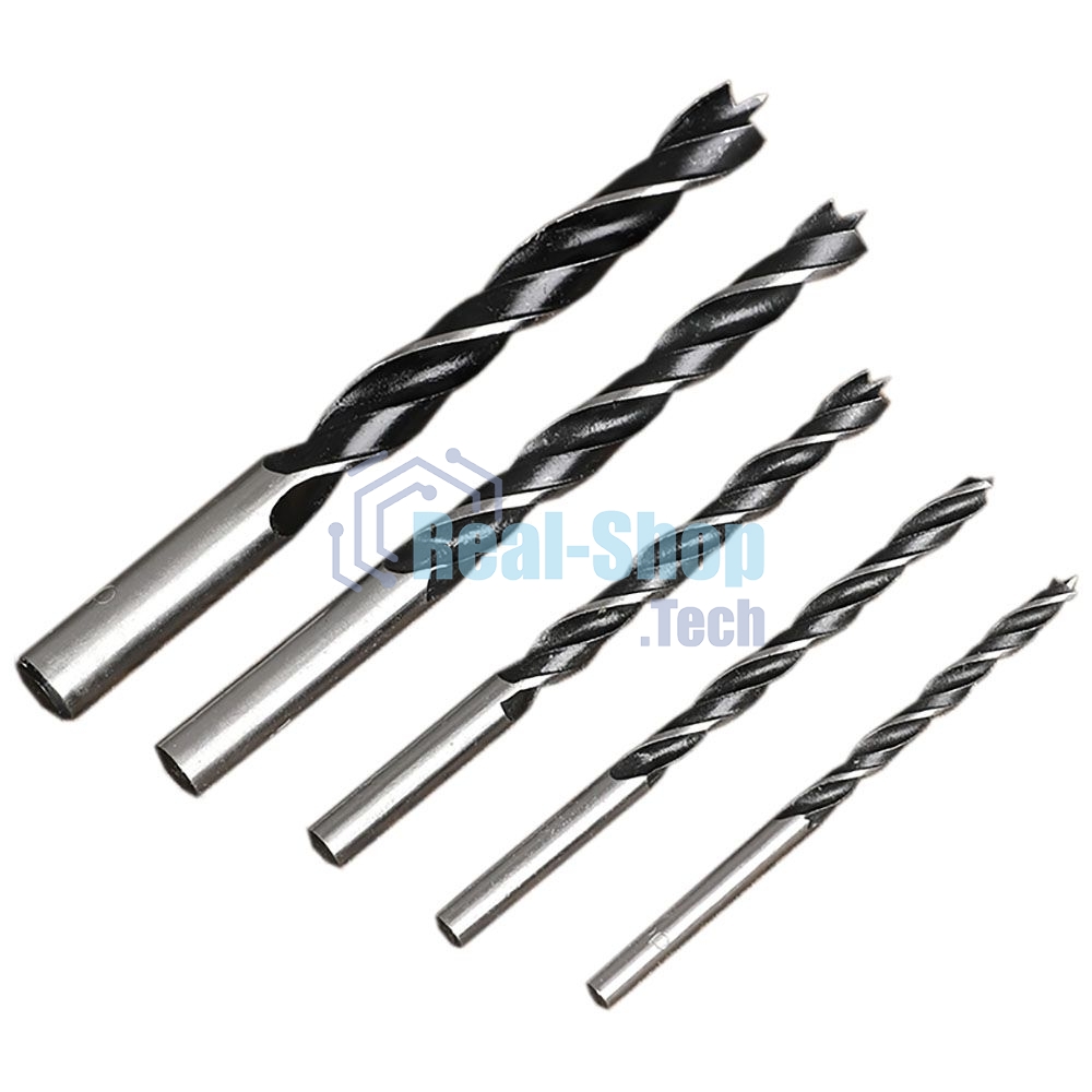 Набор сверл по дереву 5 шт (4/5/6/8/10 мм) Deli DH-MGZ005-ED1 сталь 45#, пласт.кейс