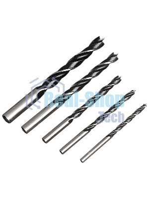Набор сверл по дереву 5 шт (4/5/6/8/10 мм) Deli DH-MGZ005-ED1 сталь 45#, пласт.кейс