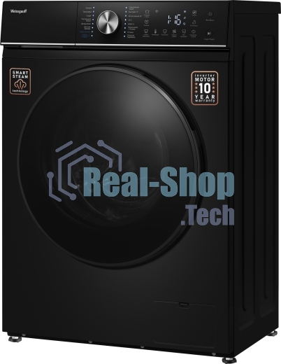 Стиральная машина Weissgauff WM 47147 DC Inverter Steam Black черный, загрузка фронтальная 7 кг, 1200 об/мин, класс A+++