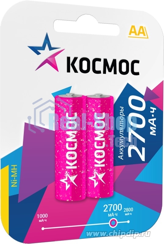 Аккумулятор R6 (AA) Ni-Mh 2700MAh Космос