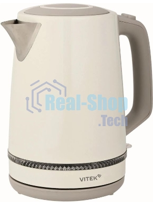 Чайник электрический Vitek VT-WK1066 1.7л. 2200Вт бежевый/коричневый корпус: металл/пластик