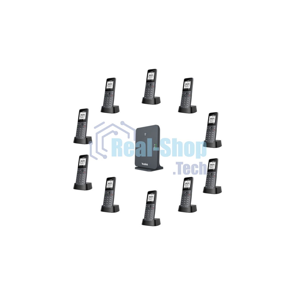 Беспроводная телефонная IP-DECT-система YEALINK W71P (база W70B+трубка W71H) до 10 SIP-аккаунтов, до 10 трубок на базу, до 20 вызовов, шт