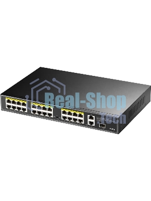 Коммутатор Cudy FS1026PS1, 24×100 Мбит/с, 2×1 Гбит/с
