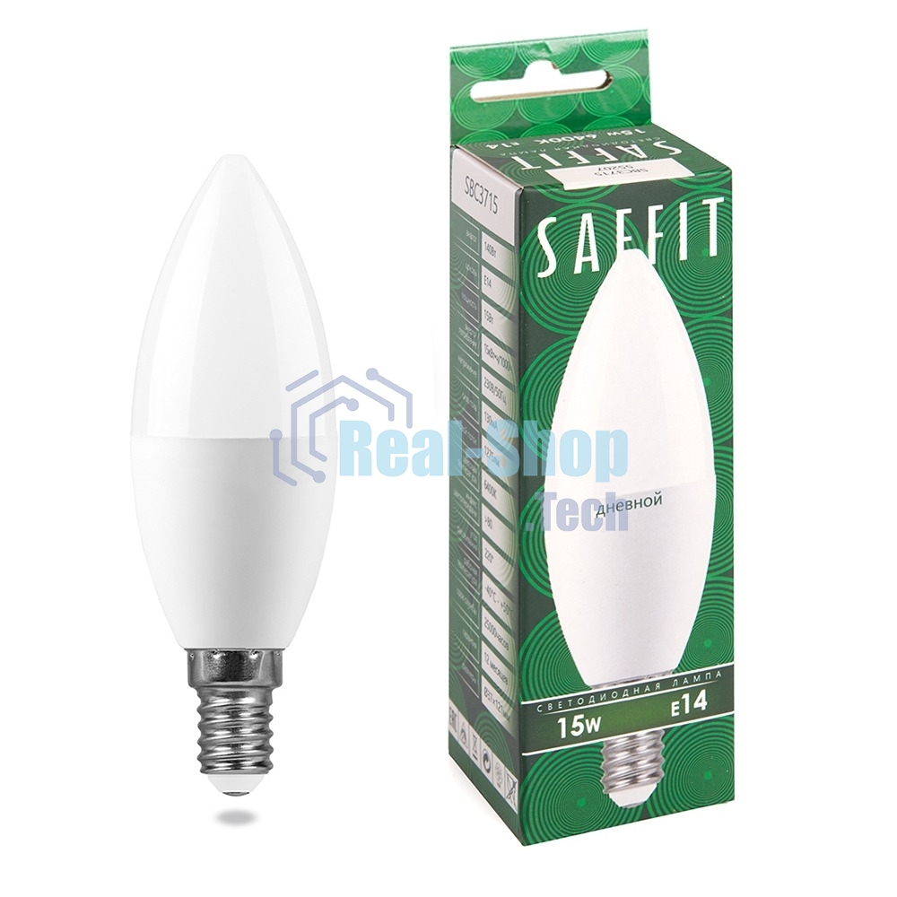 Лампа светодиодная SAFFIT SBC3715 LED 15Вт Е14 дневной матовая свеча