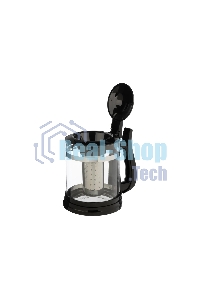 Чайник заварочный MALLONY Fabriano, объем 1,6 л, стеклянный, ручка/крышка/дно из полипропилена, черный (910130)