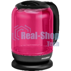 Чайник электрический Hyundai HYK-G4808 1.8 л, 2200 Вт, малиновый/черный (корпус: стекло)