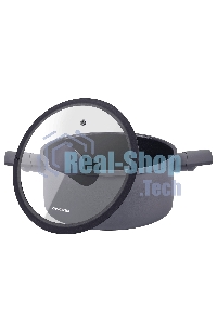 Кастрюля Maunfeld ASTRID MF24ASTR1CR из кованого алюминия со стеклянной крышкой, 24 см, 4.6 л