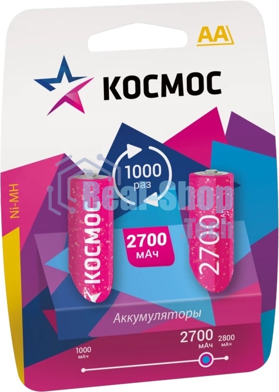 Аккумулятор R6 (AA) Ni-Mh 2700MAh Космос