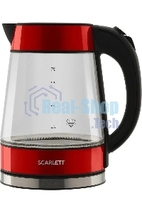 Чайник электрический Scarlett SC-EK27G79 красный, 2200 Вт, 1.7 л