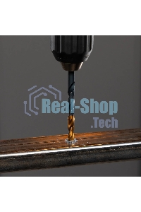 Сверло по металлу Denzel 6 мм, HSS-Tin, Golden Tip, 10 шт.