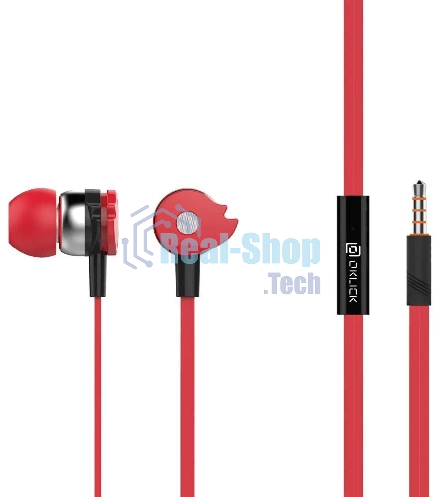 Проводные наушники Oklick HP-S-210 красный, внутриканальные, Jack 3.5 мм