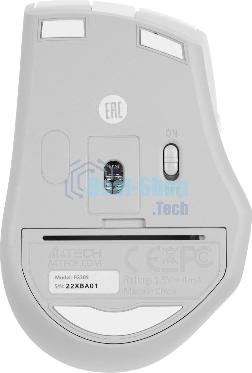 Мышь беспроводная A4Tech Fstyler FG30S белый/серый, 2000 dpi, радиоканал, USB, кнопки - 6