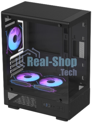 Корпус Formula Crystal Z1CM v2 черный без БП mATX 5x120мм 1xUSB3.0 audio bott PSU