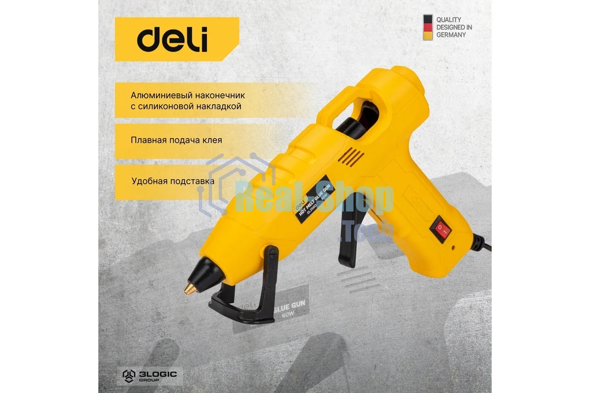 Клеевой пистолет Deli DL2560 (60Вт, диаметр стержня 11мм)