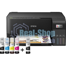 МФУ струйное Epson L3550 (C11CK59405), A4, цветной, печ. до 15 стр/мин. (ч/б) до 8 стр/мин. (цвет), скан. до 11 стр/мин. (ч/б) 28 стр/мин. (цвет), 4800 x 1200 dpi (печать) 1200x2400dpi (скан.), USB, Wi-Fi, Air Print