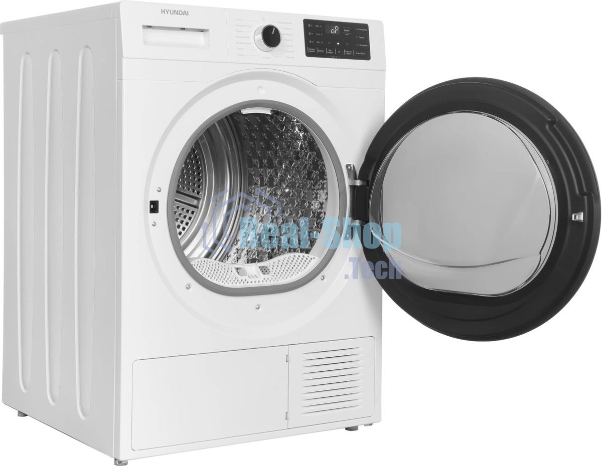 Сушильная машина Hyundai DFE9412 белый, 10 кг, сушка - конденсационная, программ - 14, 60 x 85 x 62 см