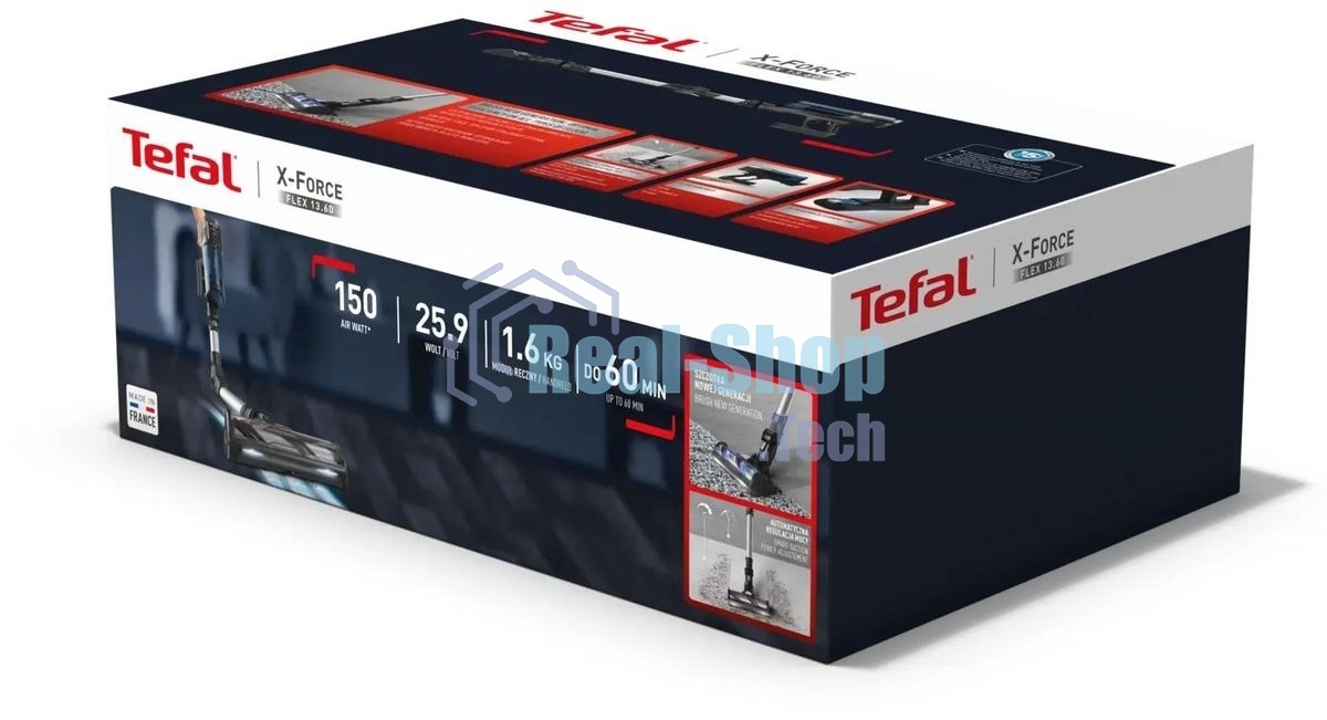 Вертикальный пылесос Tefal X-Force Flex TY9LC1WO 150Вт серый/синий