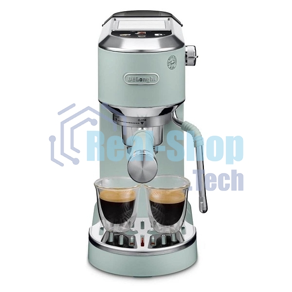 Кофеварка рожковая Delonghi EC890.GR зеленый, молотый, 1,1 л, 1450 Вт, 15 бар