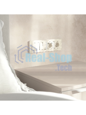 Рамка на 4 поста WERKEL Split (айвори/белый, soft-touch) W0043066