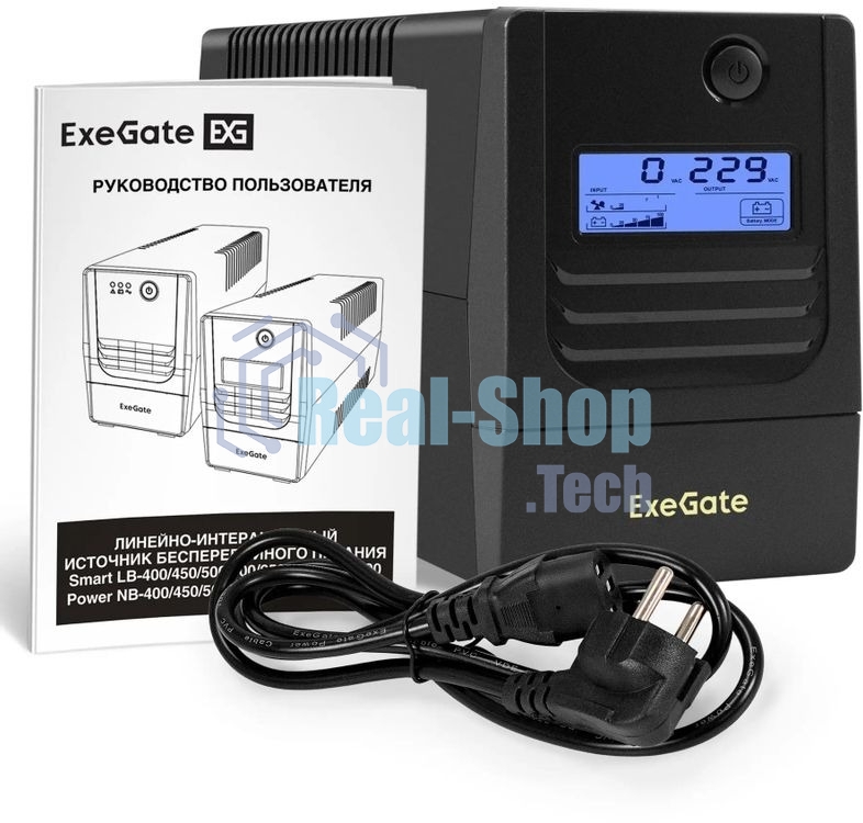 Источник бесперебойного питания ExeGate Smart LB-850.LCD.AVR.4C13 / 850 ВА / 510 Вт / 4 x IEC 320 C13
