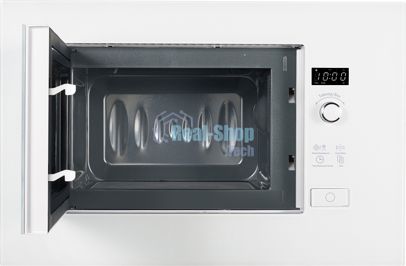 Микроволновая печь встраиваемая Weissgauff HMT-202 белый, 20 л, 700 Вт, переключатели - поворотный механизм/сенсор